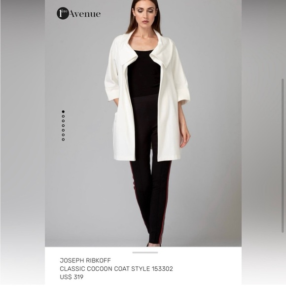 Joseph Ribkoff Classic Cocoon Jacket Coat Scuba Fabric Career Creme Size 14 - Picture 9 of 10